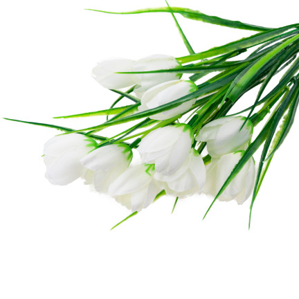 CV07855-1 SVAZEK TULIPÁNŮ BÍLÉ UMĚLÉ KVĚTINY VE SVAZKU TULIPÁNŮ DEKORACE