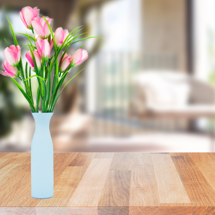 CV07855-2 STRAUSS TULPEN 9 KÖPFE MIT GRAS ROSA