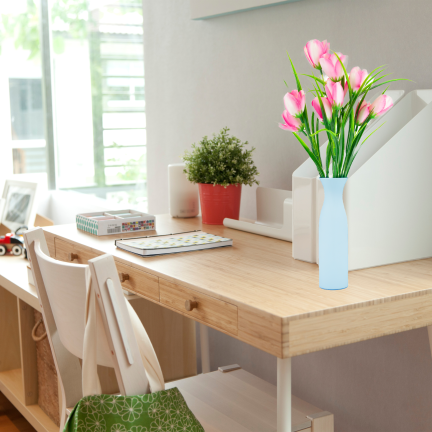 CV07855-2 STRAUSS TULPEN 9 KÖPFE MIT GRAS ROSA