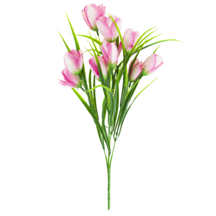 CV07855-2 STRAUSS TULPEN 9 KÖPFE MIT GRAS ROSA