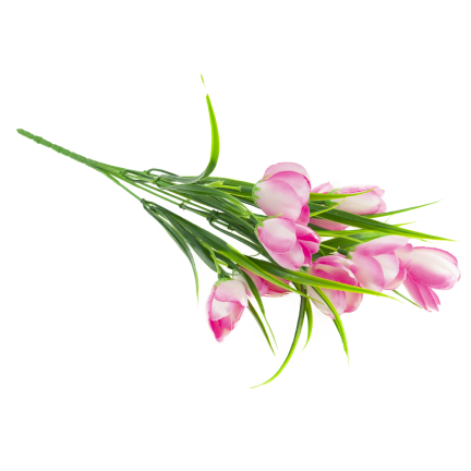 CV07855-2 STRAUSS TULPEN 9 KÖPFE MIT GRAS ROSA