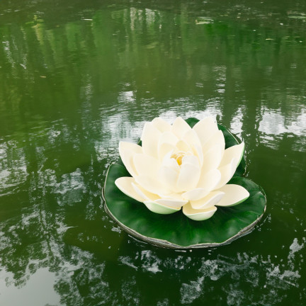 Water lily, floating artificial flower, lotus flower, for a pond, foam