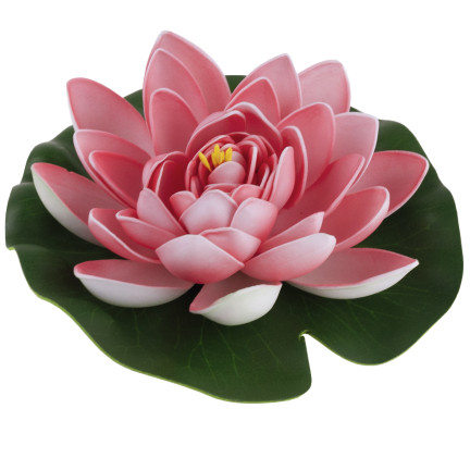 Water lily, floating artificial flower, lotus flower, for a pond, foam, pink