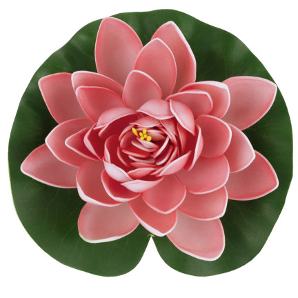 Water lily, floating artificial flower, lotus flower, for a pond, foam, pink