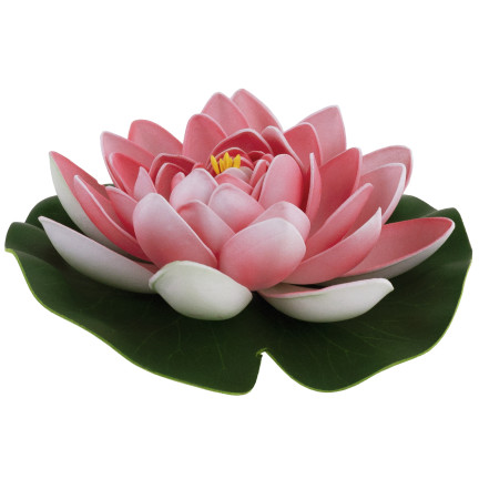 Water lily, floating artificial flower, lotus flower, for a pond, foam, pink