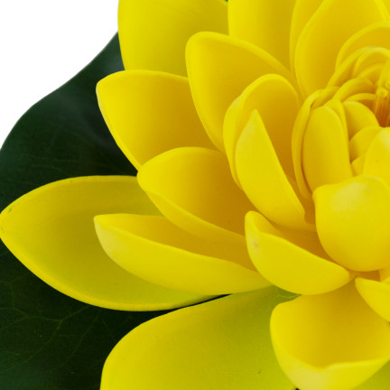 Water lily, floating artificial flower, lotus flower, for a pond, foam, yellow