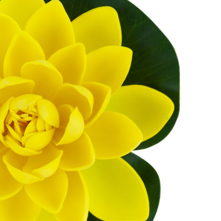 Water lily, floating artificial flower, lotus flower, for a pond, foam, yellow