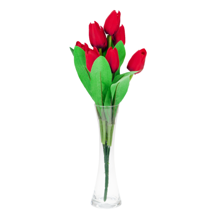 CV10616-8 KÜNSTLICHE BLUMEN TULPEN 37cm 9St. rot
