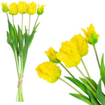 CV13899-3 TULIPS PAPULOPSY BUNCH UMĚLÉ KVĚTINY pogumované 5ks jako život
