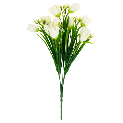 CV13987-1 KROKUSSTRAUSS KROKUSSE IM GRAS WEISS KÜNSTLICHE FRÜHLINGSBLUMEN