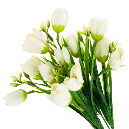 CV13987-1 KROKUSSTRAUSS KROKUSSE IM GRAS WEISS KÜNSTLICHE FRÜHLINGSBLUMEN