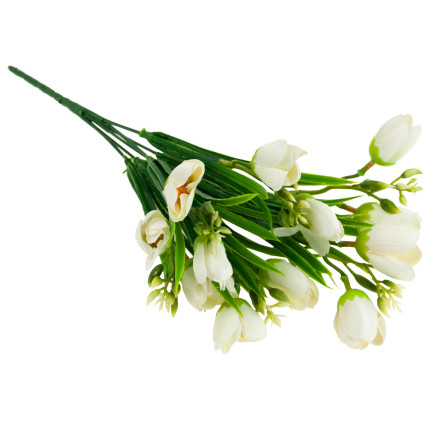 CV13987-1 KROKUSSTRAUSS KROKUSSE IM GRAS WEISS KÜNSTLICHE FRÜHLINGSBLUMEN