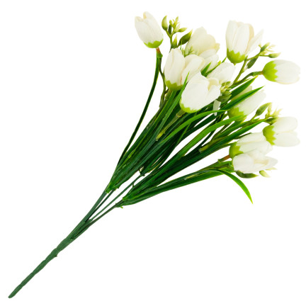 CV13987-1 KROKUSSTRAUSS KROKUSSE IM GRAS WEISS KÜNSTLICHE FRÜHLINGSBLUMEN