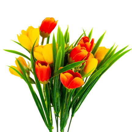 CV13987-3 Strauß Krokusse CROCUS CROCUUS BOUQUET IN GRAS KÜNSTLICHE BLUMEN