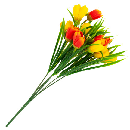 CV13987-3 Strauß Krokusse CROCUS CROCUUS BOUQUET IN GRAS KÜNSTLICHE BLUMEN