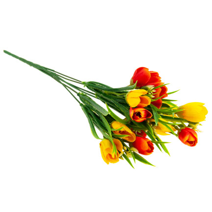 CV13987-3 Strauß Krokusse CROCUS CROCUUS BOUQUET IN GRAS KÜNSTLICHE BLUMEN