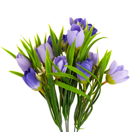 CV13987-4 KROKUS KROKUS STRAUSS KROKUSSE IM GRAS KÜNSTLICHE FRÜHLINGSBLUMEN VIOLETT