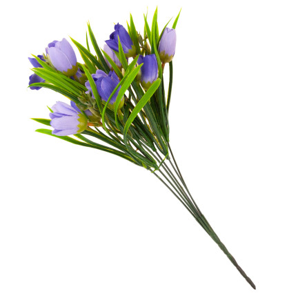 CV13987-4 KROKUS KROKUS STRAUSS KROKUSSE IM GRAS KÜNSTLICHE FRÜHLINGSBLUMEN VIOLETT