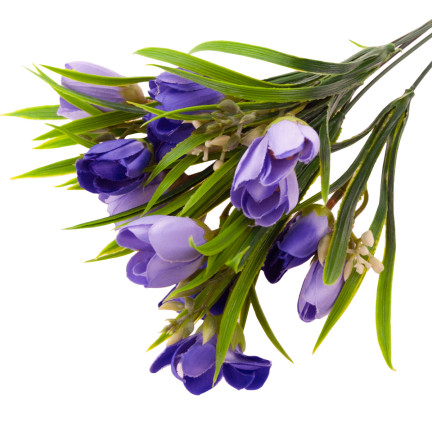 CV13987-4 KROKUS KROKUS STRAUSS KROKUSSE IM GRAS KÜNSTLICHE FRÜHLINGSBLUMEN VIOLETT