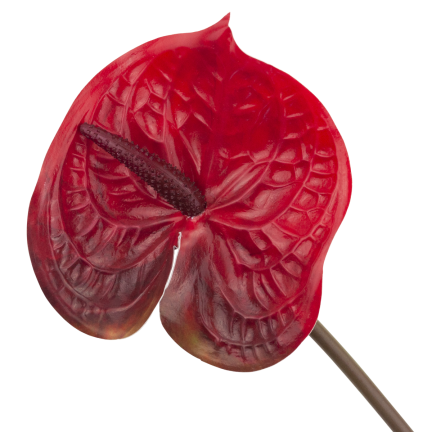 CV15803-5 GUMMI-ANTHURIUM ROT 60 CM KUNSTBLUMEN