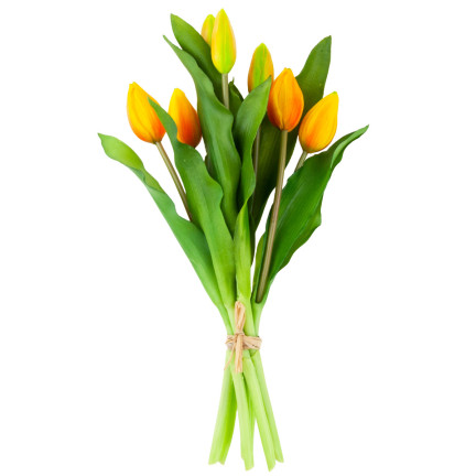 CV18674-8 TULIPS BUNCH Gummierter Gummi als lebendes Silikon ORANGE