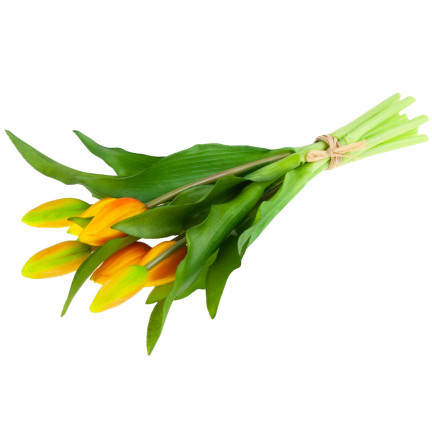CV18674-8 TULIPS BUNCH Gummierter Gummi als lebendes Silikon ORANGE