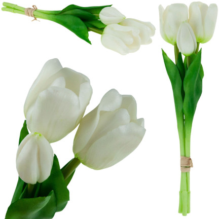 CV17690-2 LUX WEISS SILIKON GEKUPPELT TULIPS LIKE LIVE ones 3pcs