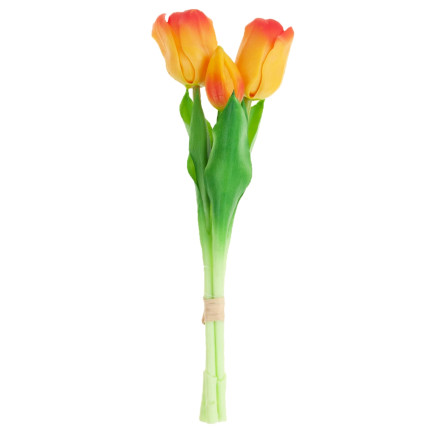 CV17690-4 LUX COLOURED SILICONE TULIPS 3 St. LUX orange LIVE TULIPS