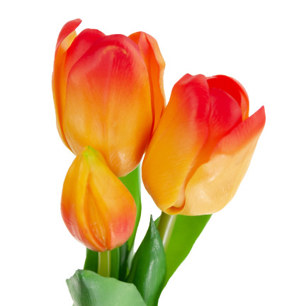 CV17690-4 LUX COLOURED SILICONE TULIPS 3 St. LUX orange LIVE TULIPS