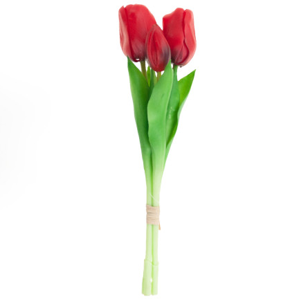 CV17690-7 LUX BAREVNÉ SILIKONOVÉ TULIPÁNY SVAZKY 3ST LUX ČERVENÉ TULIPÁNY ŽIVÉ