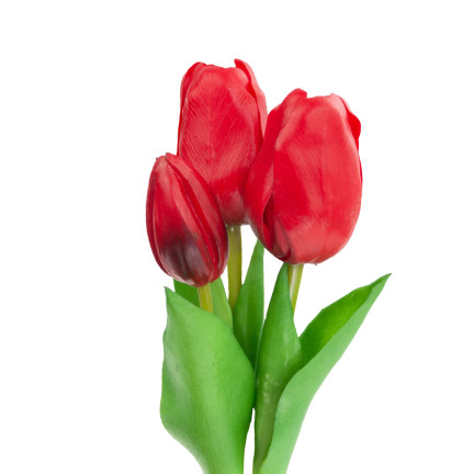 CV17690-7 LUX BAREVNÉ SILIKONOVÉ TULIPÁNY SVAZKY 3ST LUX ČERVENÉ TULIPÁNY ŽIVÉ