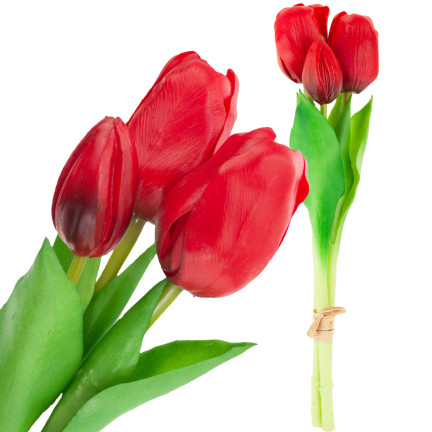 CV17690-7 LUX BAREVNÉ SILIKONOVÉ TULIPÁNY SVAZKY 3ST LUX ČERVENÉ TULIPÁNY ŽIVÉ