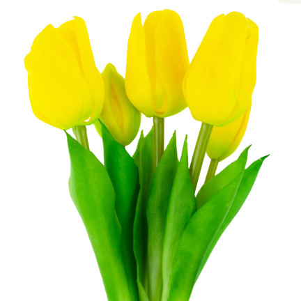 CV17692-3 TULPEN STRAUSS GUMMIERT GUMMI WIE LEBEN REALISTISCH GELB