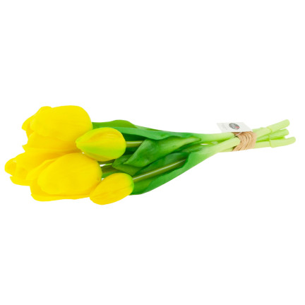 CV17692-3 TULPEN STRAUSS GUMMIERT GUMMI WIE LEBEN REALISTISCH GELB