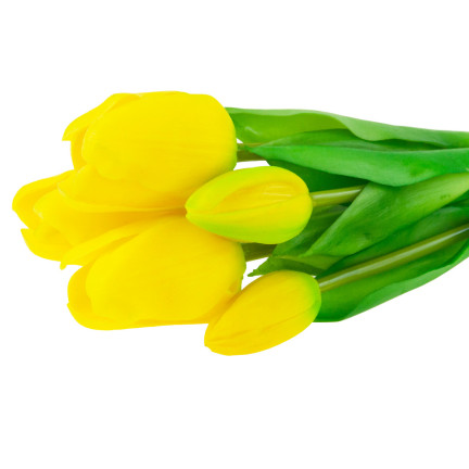 CV17692-3 TULPEN STRAUSS GUMMIERT GUMMI WIE LEBEN REALISTISCH GELB