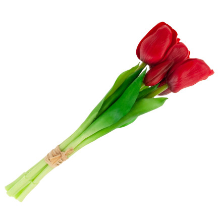 CV17692-7 TULPENSTRAUSS GUMMIERT GUMMIARTIG REALISTISCH ROT