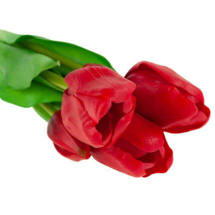 CV17692-7 TULPENSTRAUSS GUMMIERT GUMMIARTIG REALISTISCH ROT