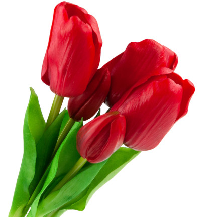 CV17692-7 TULPENSTRAUSS GUMMIERT GUMMIARTIG REALISTISCH ROT