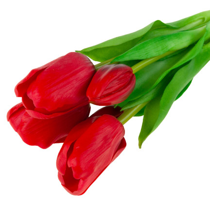 CV17692-7 TULPENSTRAUSS GUMMIERT GUMMIARTIG REALISTISCH ROT
