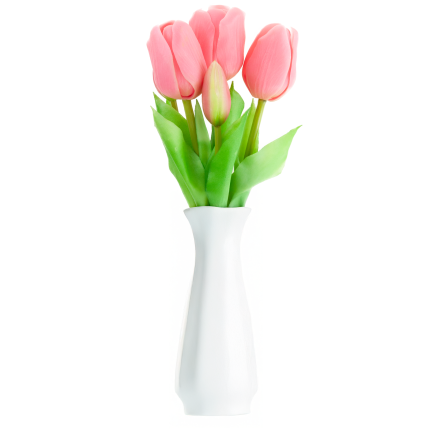 CV17692-8 TULIPAN GUMMED BUNCH X5 rosa