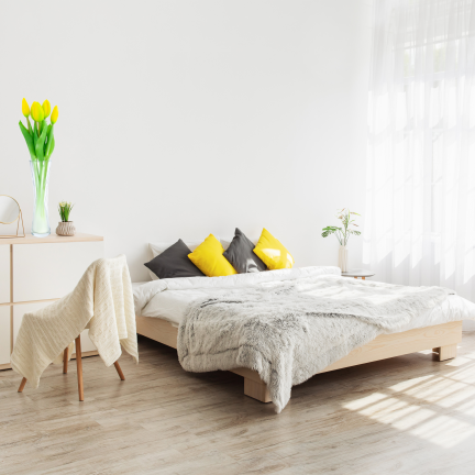 CV17693-3 GUMMIERTER TULPENSTRAUSS GELB 5 KÖPFE REALISTISCH