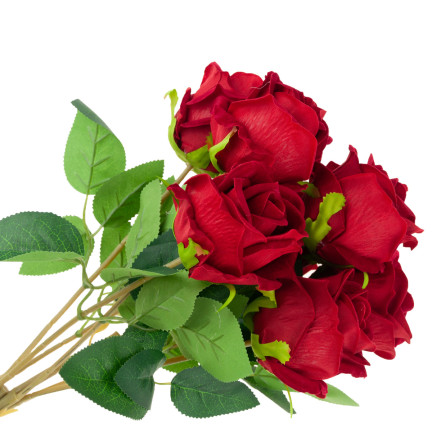 CV17907-9 STRAUSS VELOUR ROTE ROSEN ROSEN ALS LEBEN SCHÖN IN STRAUSS ECHT