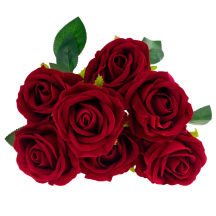 CV17907-9 STRAUSS VELOUR ROTE ROSEN ROSEN ALS LEBEN SCHÖN IN STRAUSS ECHT