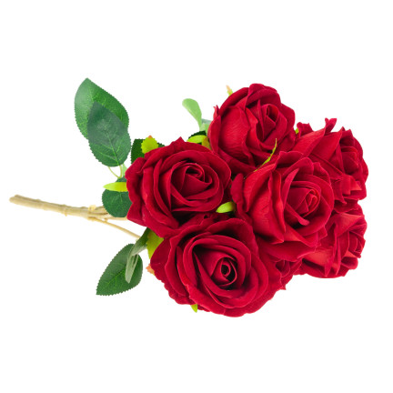 CV17907-9 STRAUSS VELOUR ROTE ROSEN ROSEN ALS LEBEN SCHÖN IN STRAUSS ECHT