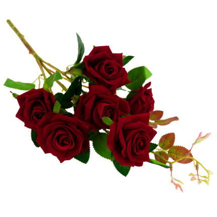 CV17908-10 STRAUSS VELOUR ROTE ROSEN ROSEN ALS LEBEN SCHÖN IN STRAUSS ECHT