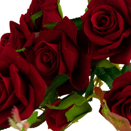CV17908-10 STRAUSS VELOUR ROTE ROSEN ROSEN ALS LEBEN SCHÖN IN STRAUSS ECHT