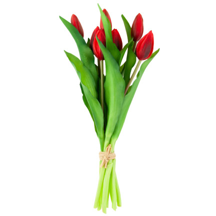 CV18674-11 Gummierte Tulpen Strauß als Live-Silikon RED