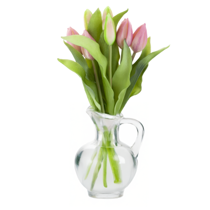 CV18674-6 TULIPAN GUMMED BUNCH X7 rosa