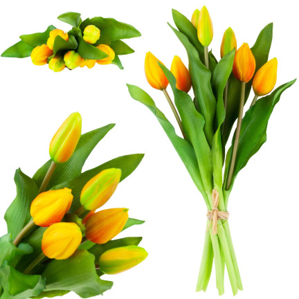 CV18674-8 TULIPS BUNCH Gummierter Gummi als lebendes Silikon ORANGE