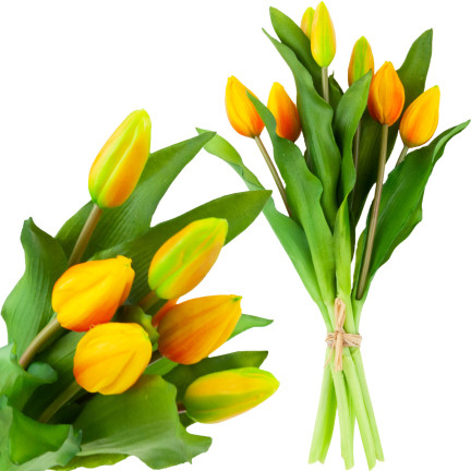 CV18674-8 TULIPS BUNCH Gummierter Gummi als lebendes Silikon ORANGE